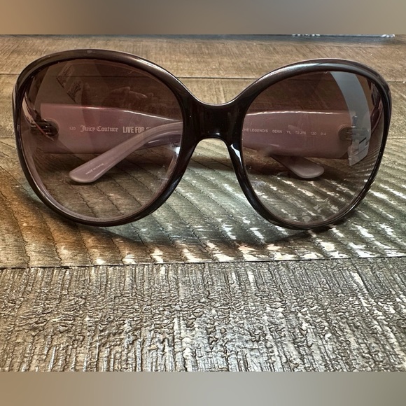 Juicy Couture Oversized Sunglasses, Purple & Brown with Logo Arms - Picture 2 of 5